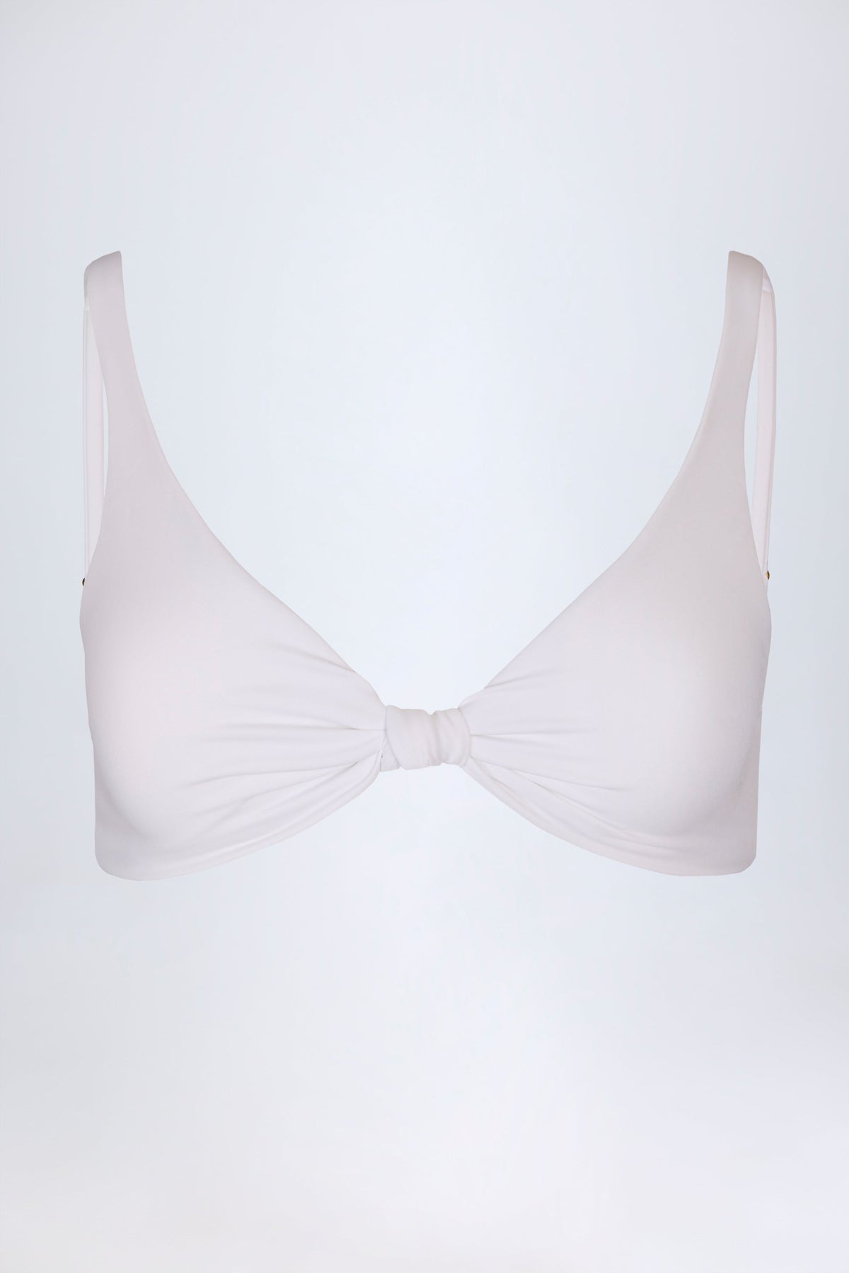 Chic Knot-Detail Bikini Top in White