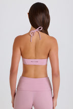 Chic Scoop-Neck Halterneck Sports Bra in Mauve