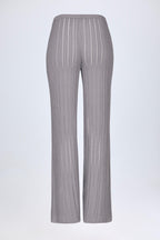 Chic Mid-Rise Flared Trousers in Silver