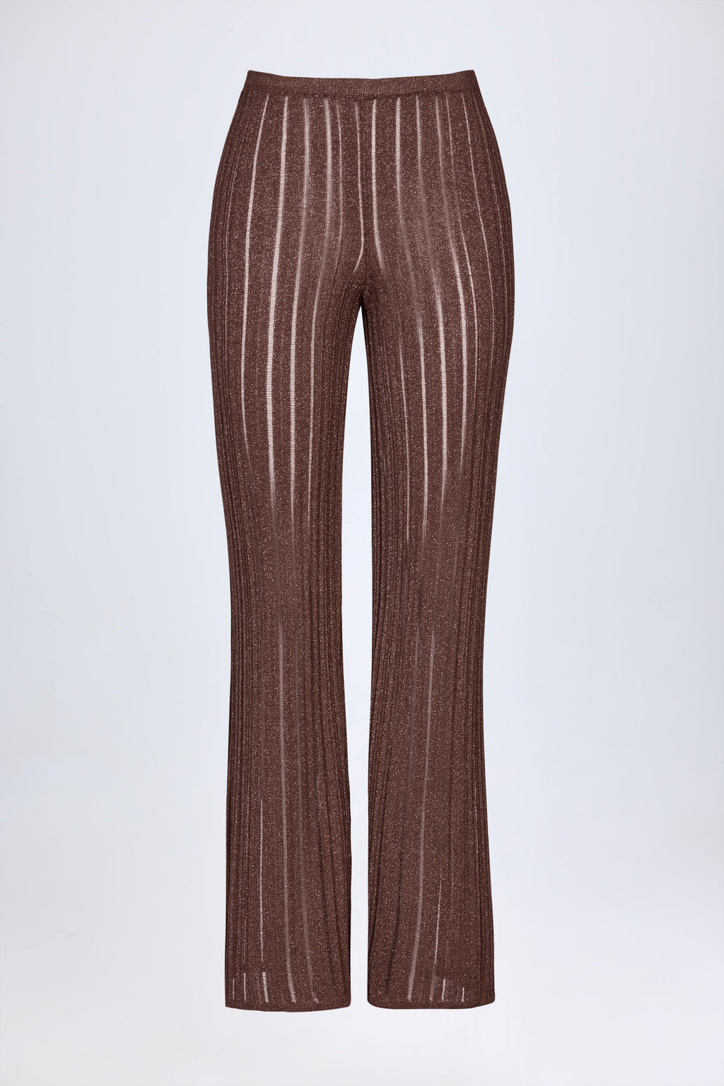 Chic Mid-Rise Flared Trousers in Bronze