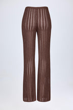 Chic Mid-Rise Flared Trousers in Bronze