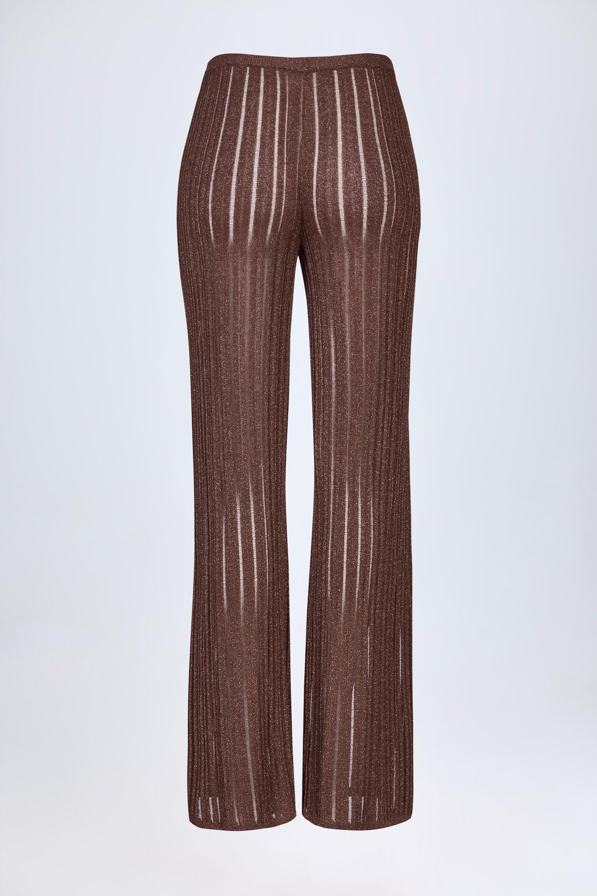 Chic Mid-Rise Flared Trousers in Bronze
