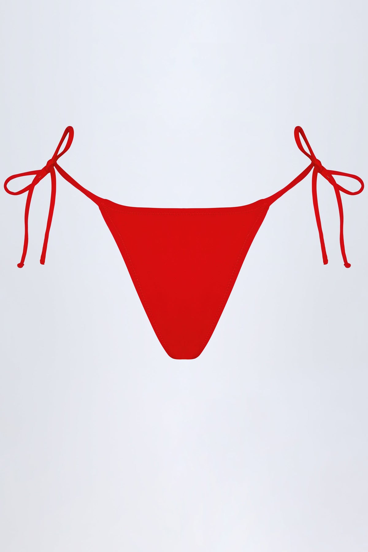 Chic Side-Tie Cheeky Bikini Bottoms in Fiery Red
