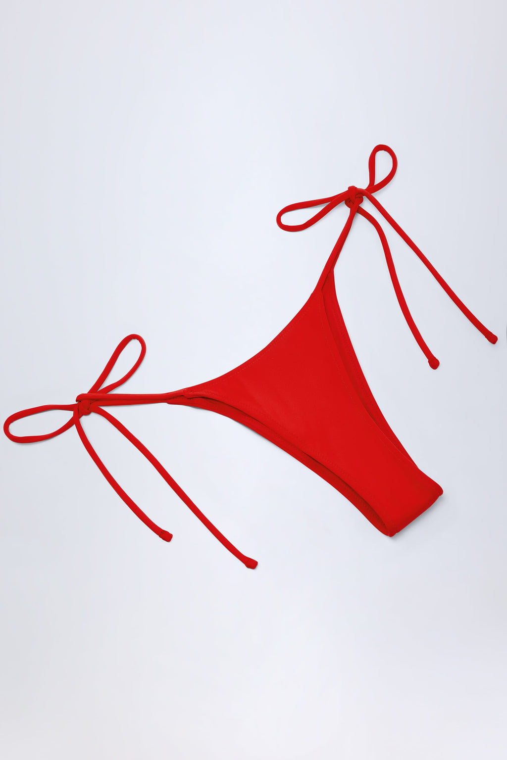 Chic Side-Tie Cheeky Bikini Bottoms in Fiery Red