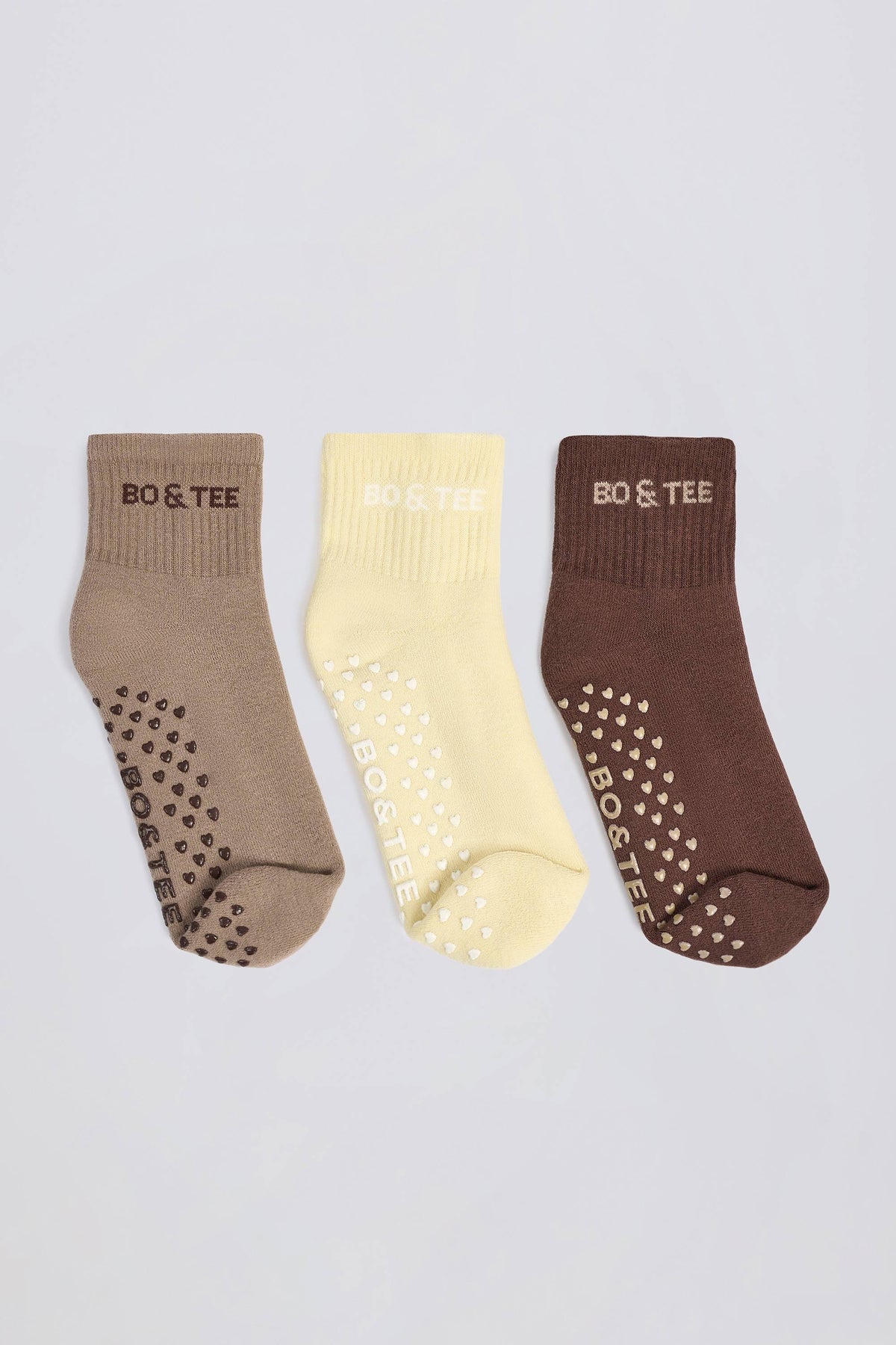 Chic Pilates Sock Bundle in Mocha Multi