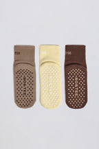 Chic Pilates Sock Bundle in Mocha Multi