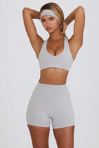 Chic Soft Active Mini Shorts in Grey Marl