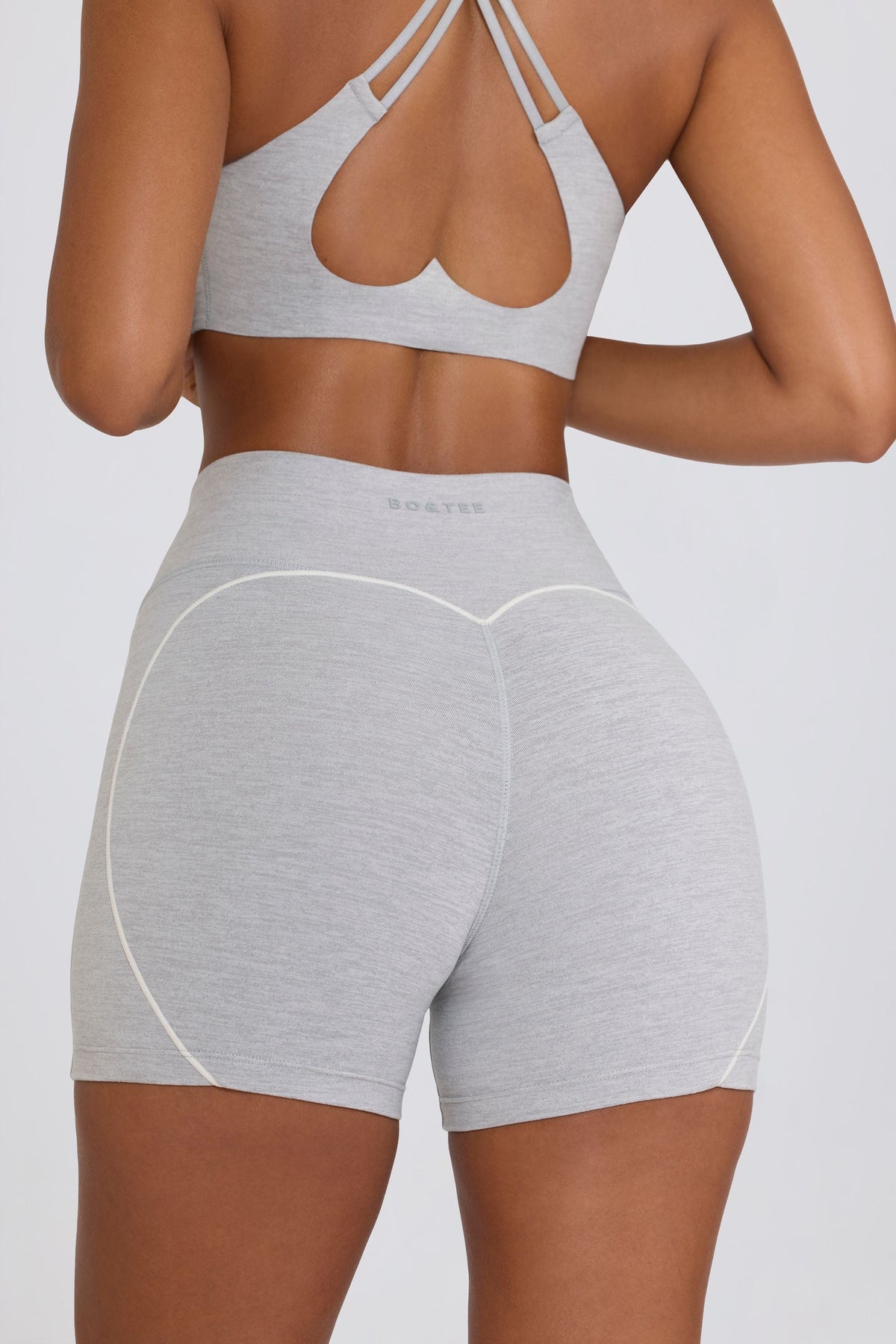 Chic Soft Active Mini Shorts in Grey Marl