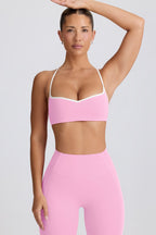 Chic Soft Active Sweetheart-Neck Sports Bra in Baby Pink