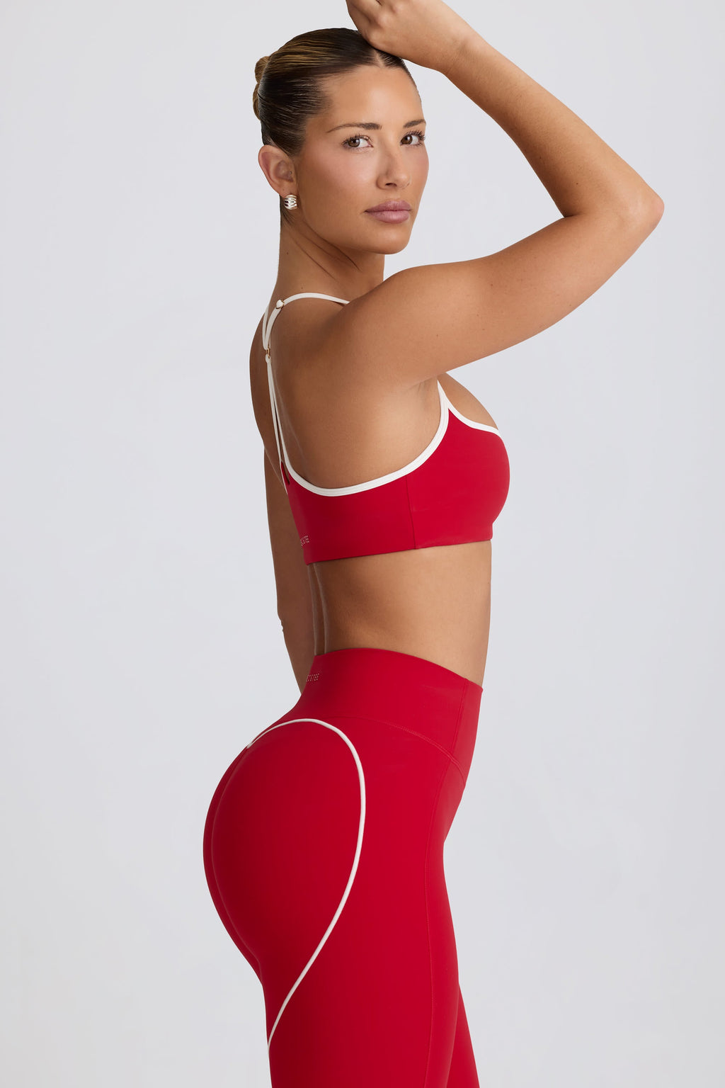 Chic Soft Active Sweetheart-Neck Sports Bra in Hot Red