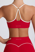 Chic Soft Active Sweetheart-Neck Sports Bra in Hot Red