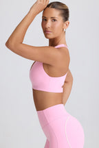 Chic Soft Active V-Neck Sports Bra in Baby Pink