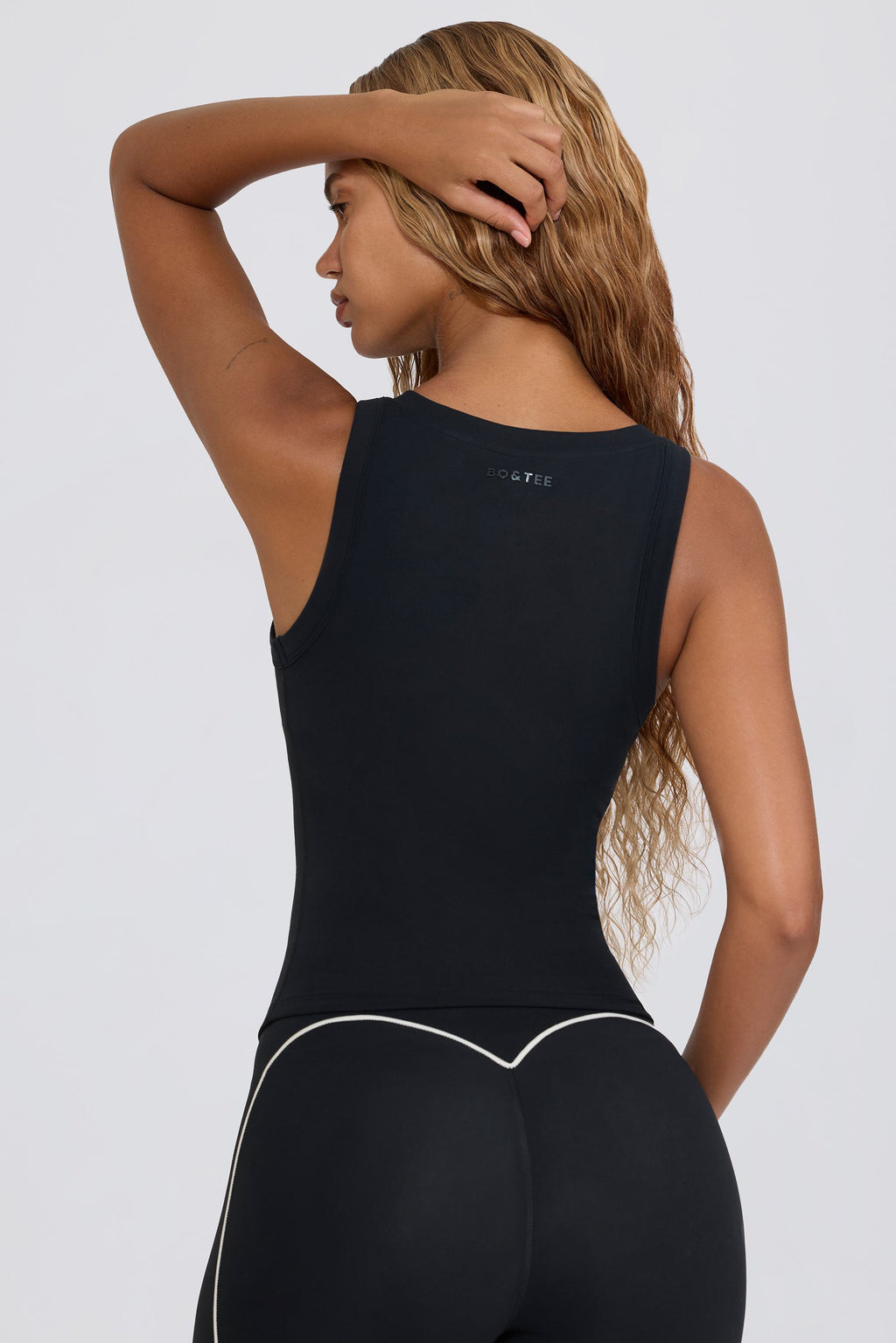 Chic Soft Active V-Neck Tank Top in Black
