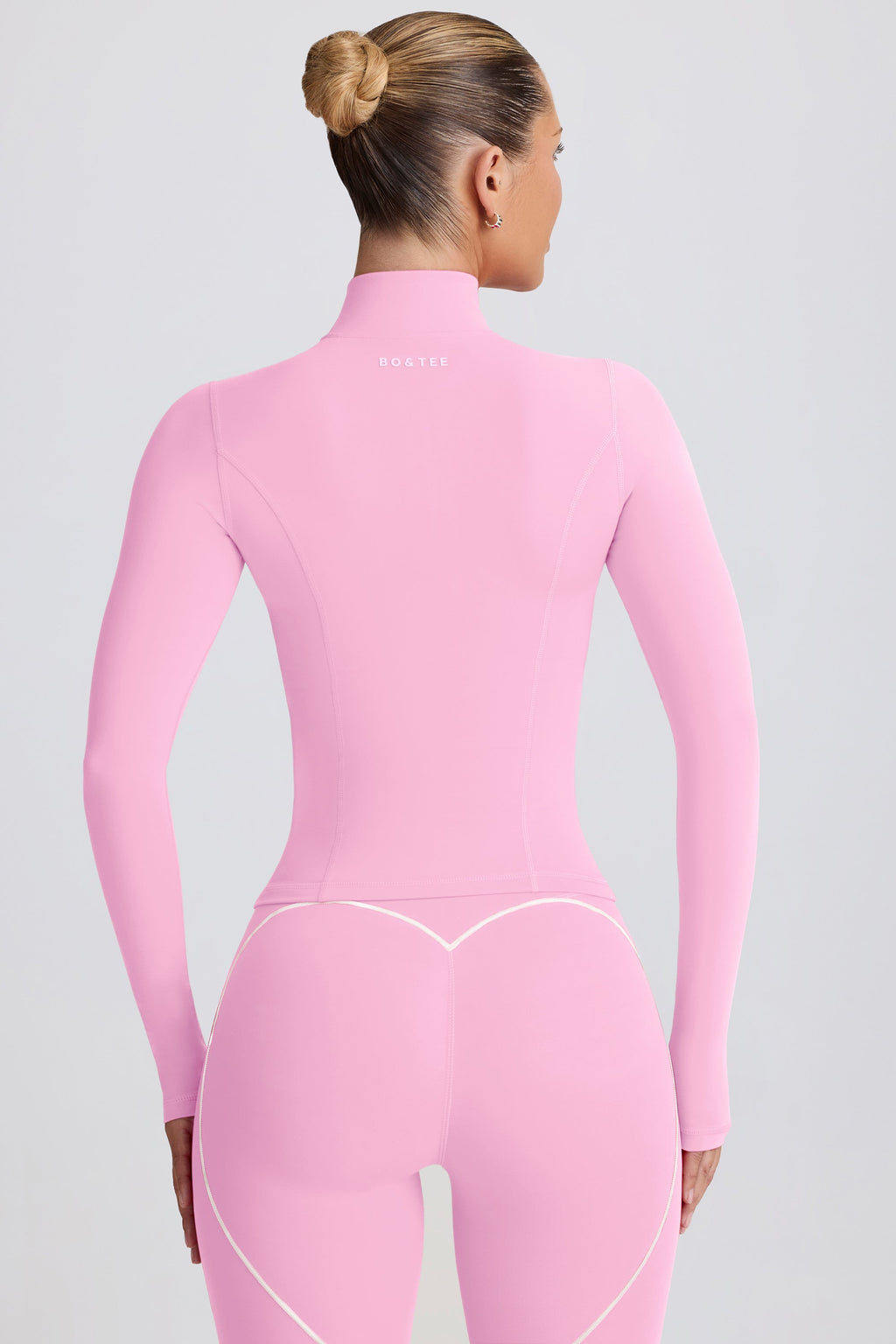 Chic Soft Active Zip-Up Jacket in Baby Pink