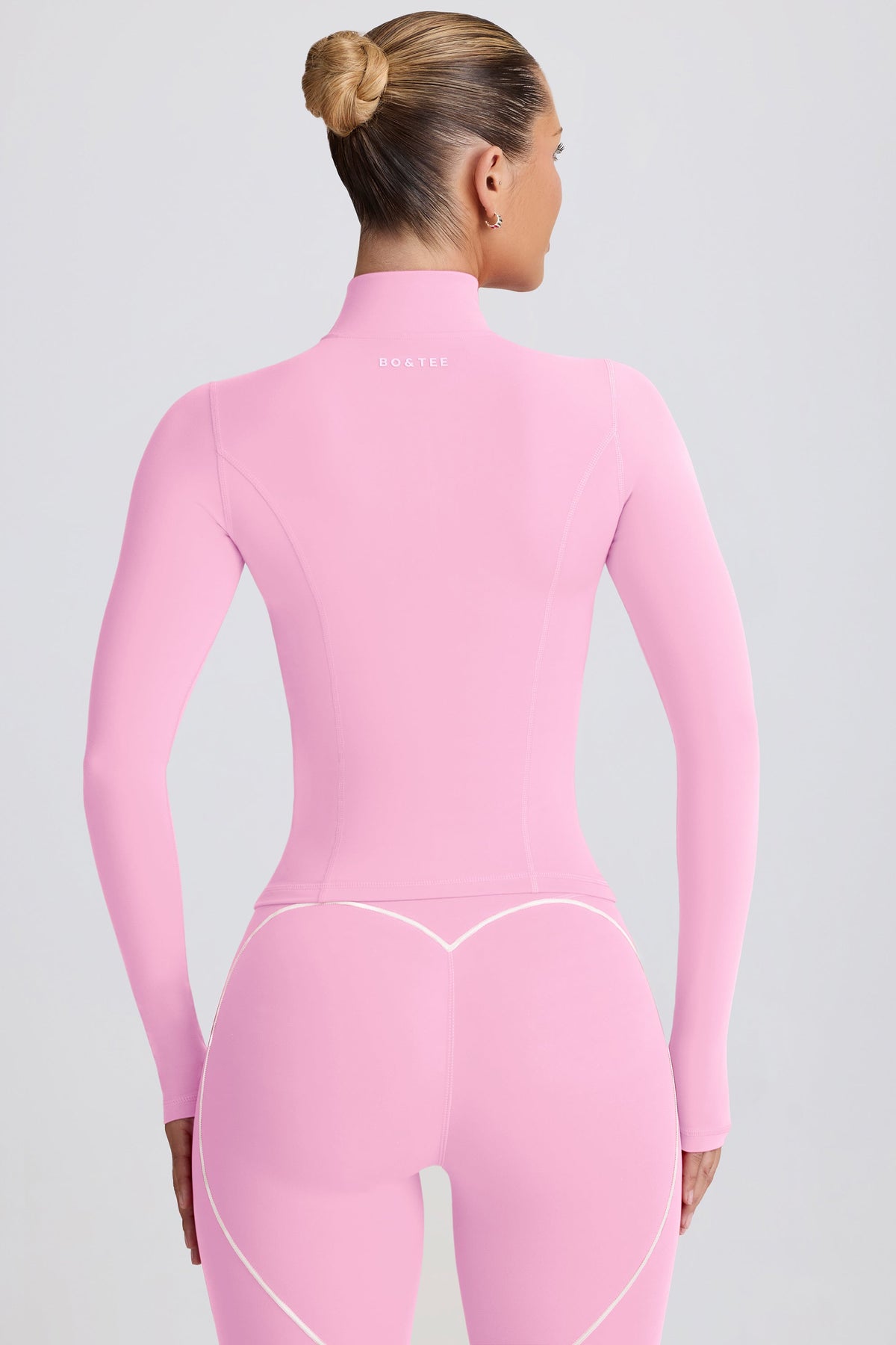 Chic Soft Active Zip-Up Jacket in Baby Pink
