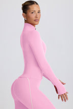 Chic Soft Active Zip-Up Jacket in Baby Pink