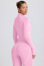 Chic Soft Active Zip-Up Jacket in Baby Pink