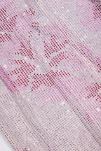 Chic Embellished Cowl-Neck Maxi Dress in Pink White Hotfix
