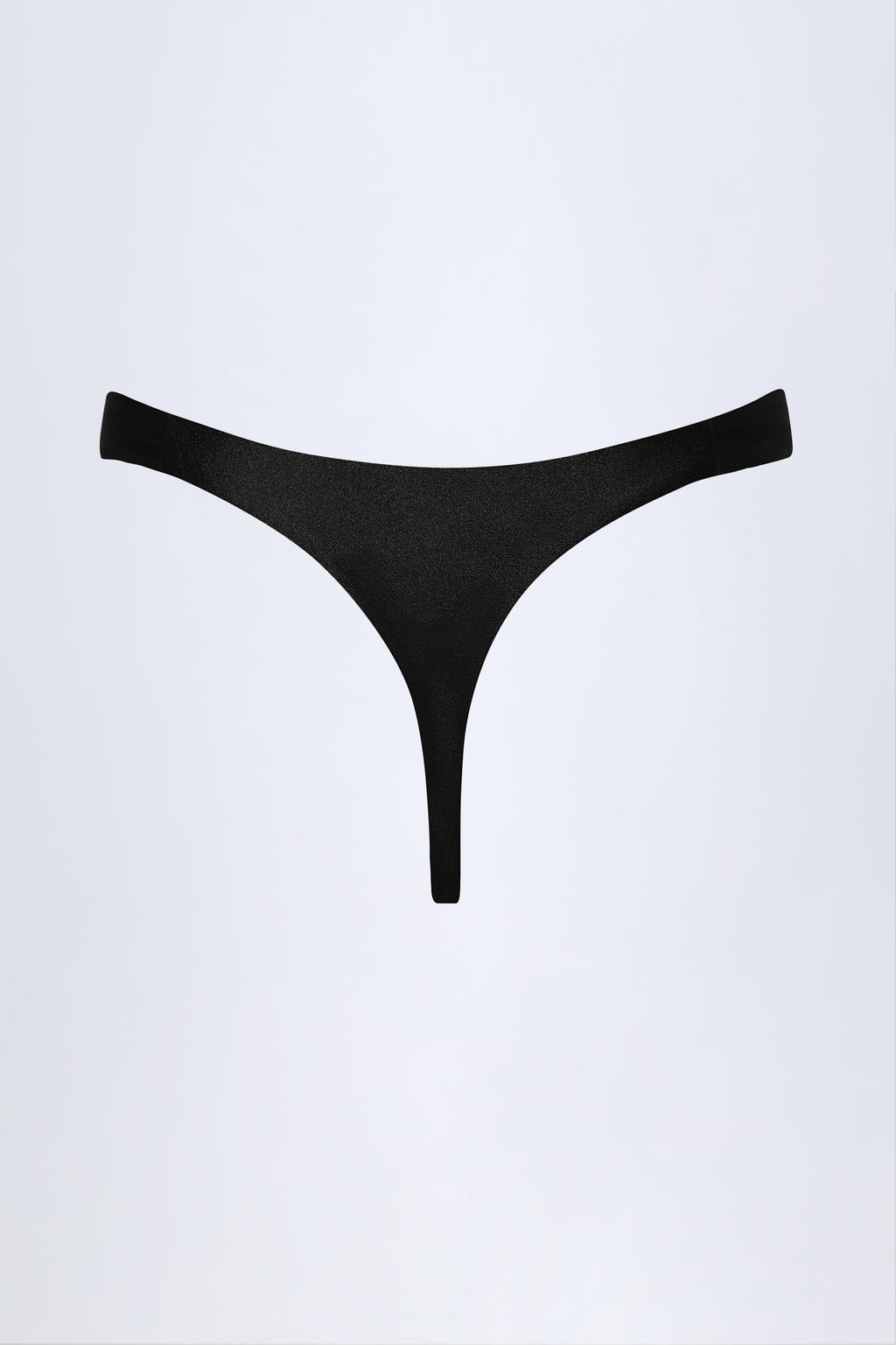 Chic Hardware-Detail Thong Bikini Bottoms in Black
