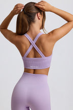 Chic Super Sculpt Seamless Cross-Back Sports Bra in Lavender