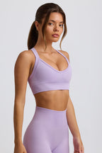 Chic Super Sculpt Seamless Cross-Back Sports Bra in Lavender