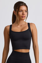 Chic Super Sculpt Seamless Longline Camisole Top in Black