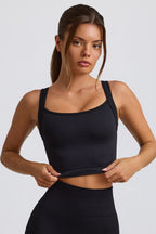 Chic Super Sculpt Seamless Longline Camisole Top in Black