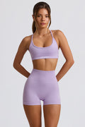 Chic Super Sculpt Seamless Mini Shorts in Lavender