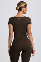 Chic Super Sculpt Seamless T-Shirt in Brown