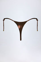 Chic Thong Bikini Bottoms in Bronze Gold