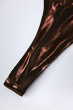 Chic Thong Bikini Bottoms in Bronze Gold
