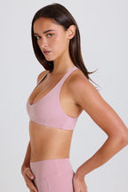 Chic Crossback V-Neck Sports Bra in Mauve