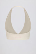 Chic Brushed Jersey V-Neck Sports Bra in Vanilla