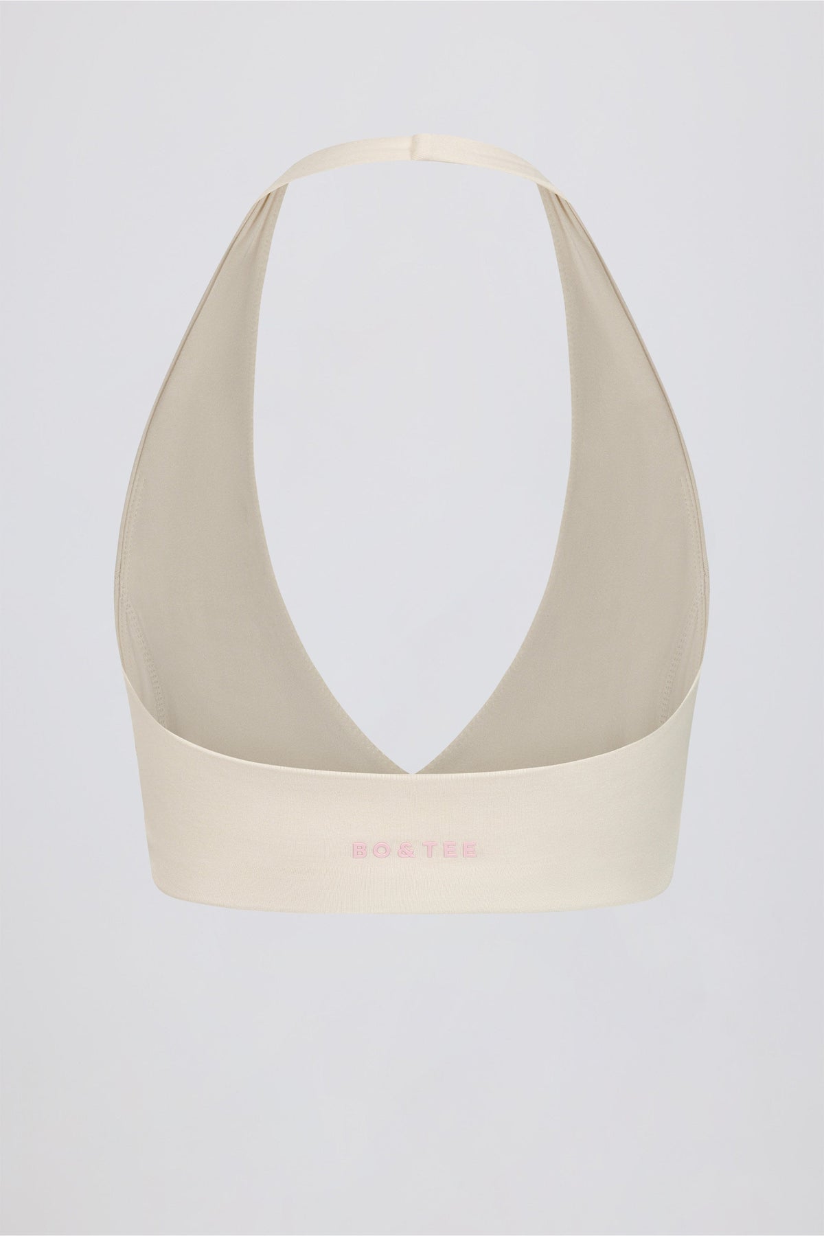 Chic Brushed Jersey V-Neck Sports Bra in Vanilla