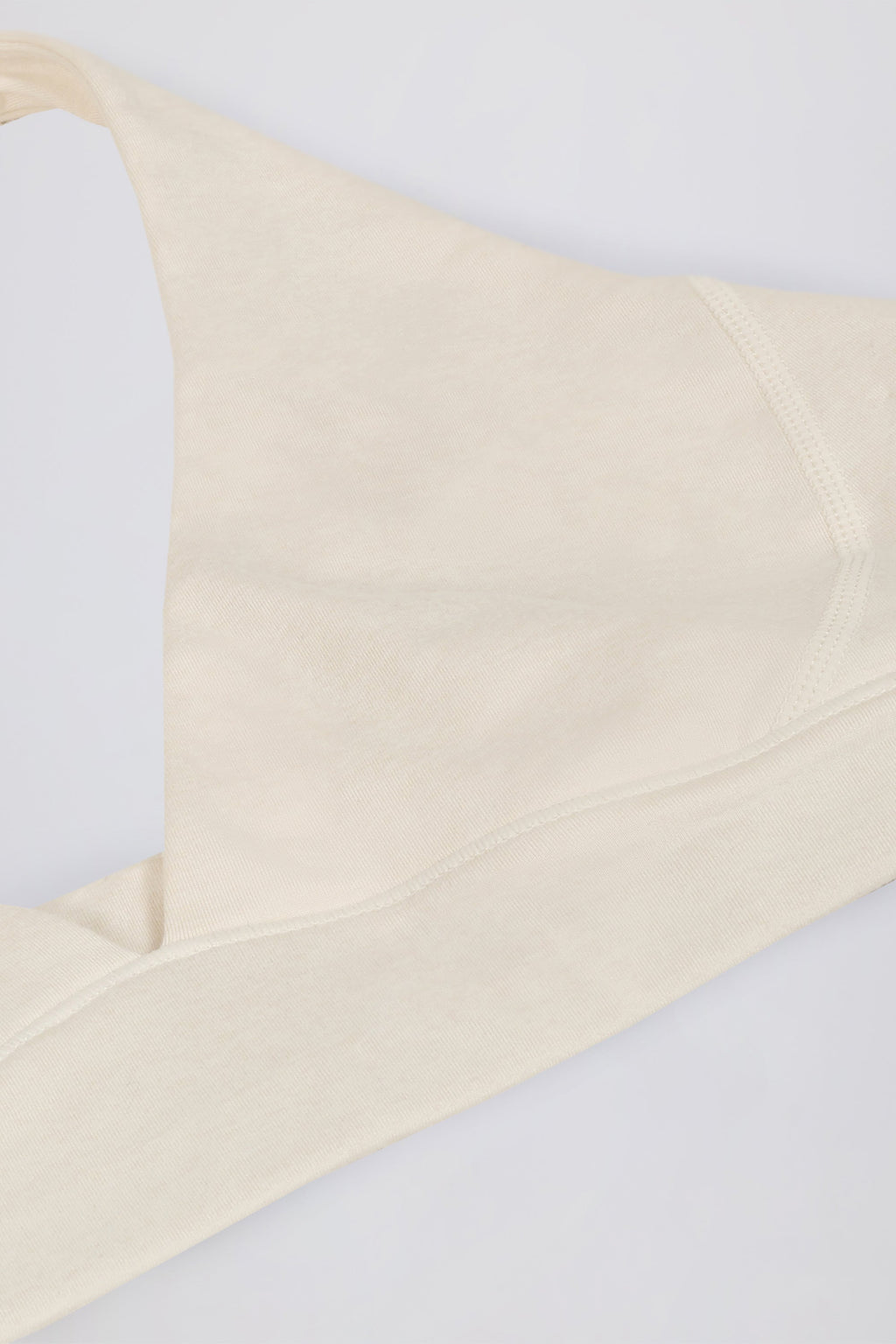 Chic Brushed Jersey V-Neck Sports Bra in Vanilla