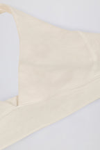 Chic Brushed Jersey V-Neck Sports Bra in Vanilla