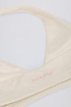 Chic Brushed Jersey V-Neck Sports Bra in Vanilla
