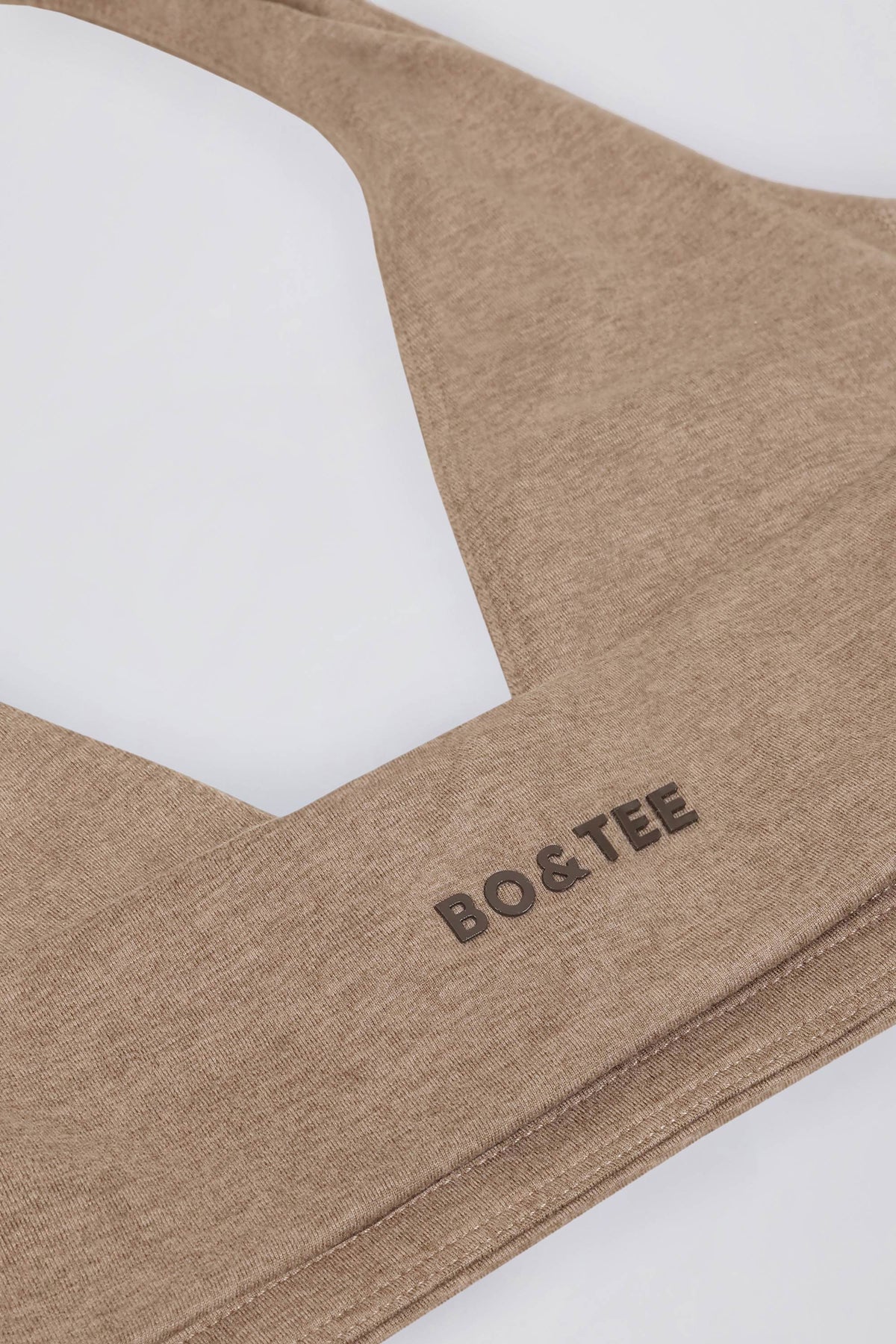 Chic Brushed Jersey V-Neck Sports Bra in Mocha Marl