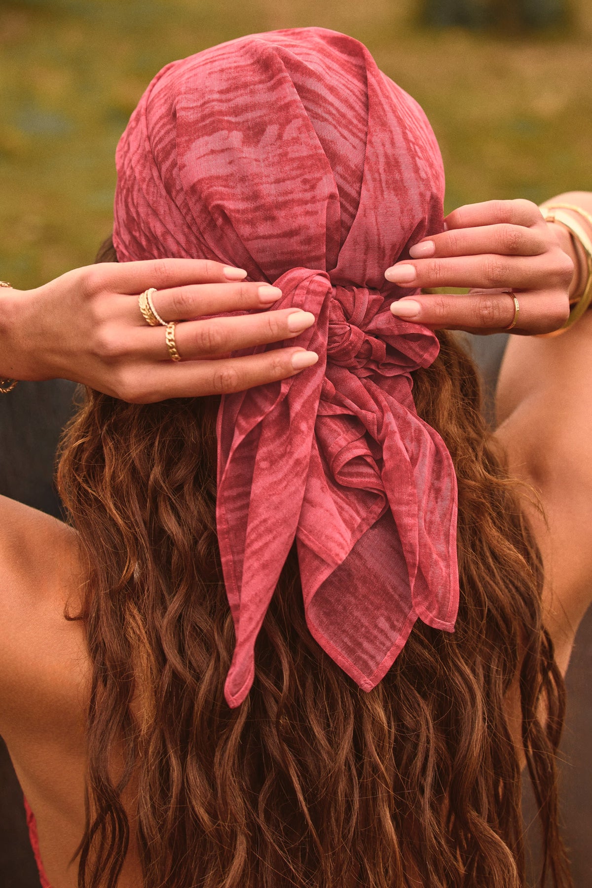 Chic Headscarf in Red Print