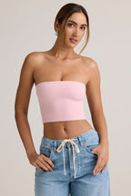 Chic Modal Strapless Crop Top in Candyfloss Pink