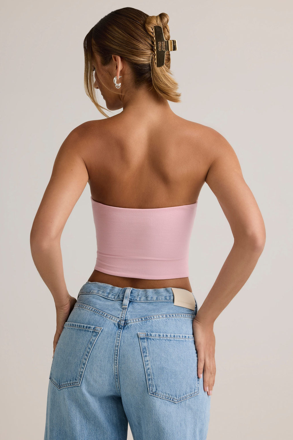 Chic Modal Strapless Crop Top in Candyfloss Pink
