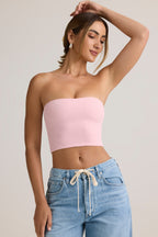 Chic Modal Strapless Crop Top in Candyfloss Pink