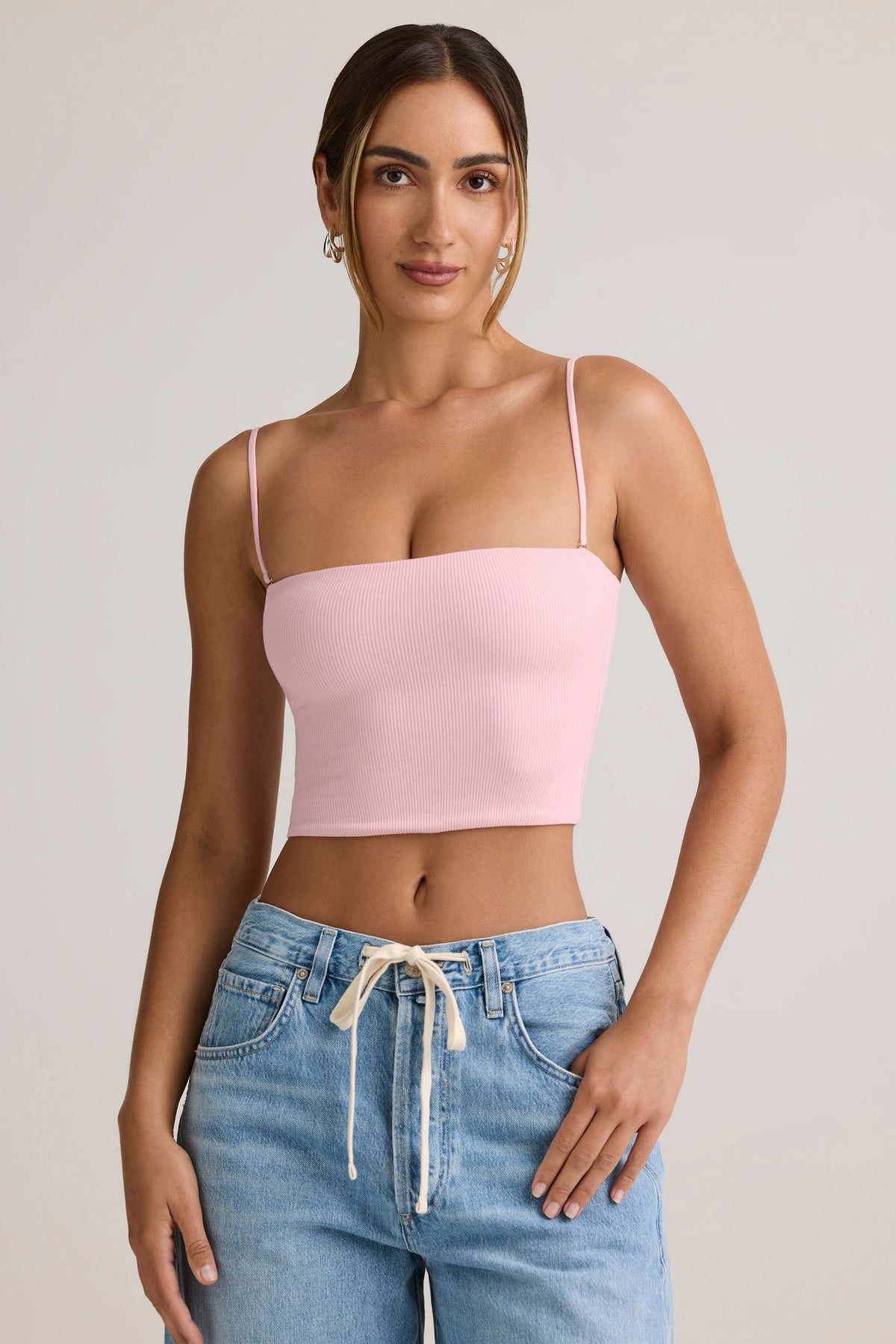 Chic Modal Strapless Crop Top in Candyfloss Pink