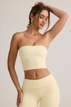 Chic Modal Strapless Crop Top in Butter