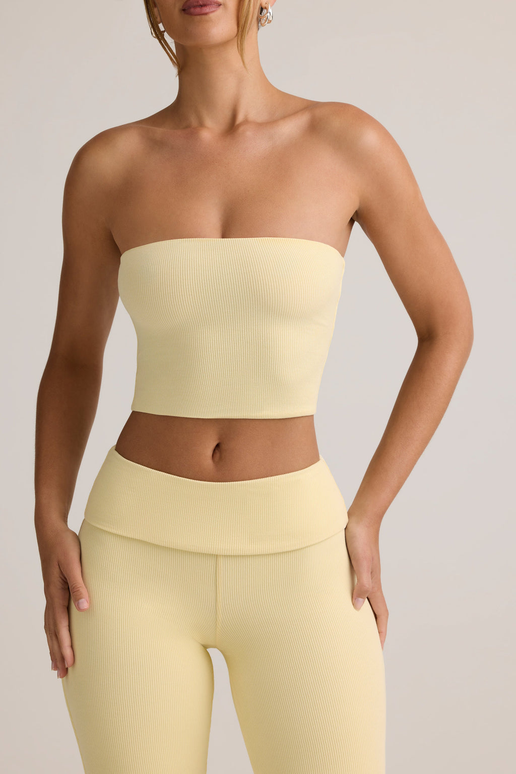 Chic Modal Strapless Crop Top in Butter