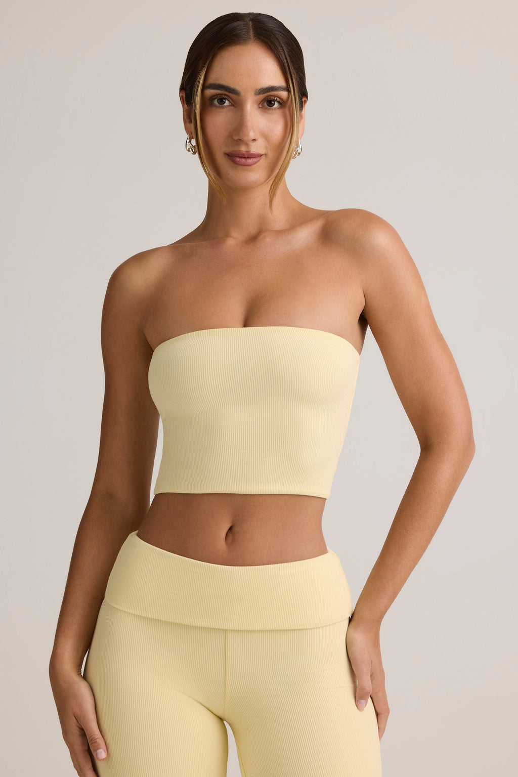 Chic Modal Strapless Crop Top in Butter
