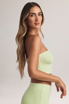 Chic Modal Strapless Crop Top in Lime