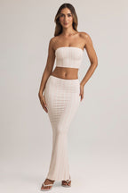Chic Modal Strapless Crop Top in Pink Stripe