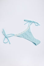 Chic Broderie Anglaise Side-Tie Thong Bikini Bottoms in Powder Blue