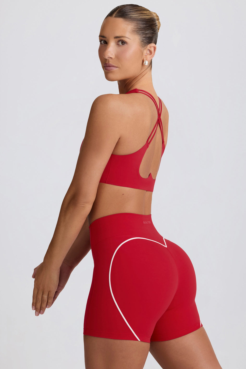 Chic Soft Active Mini Shorts in Hot Red